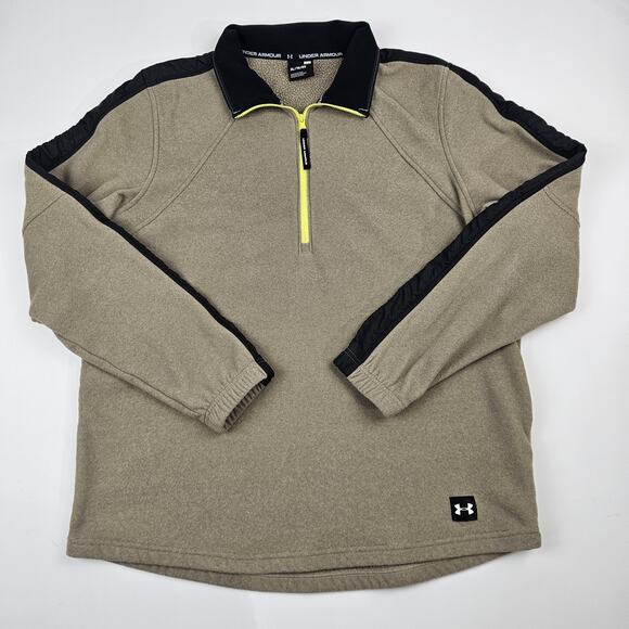 Under Armour Other - Under‎ Armour 1/4 Zip Pullover Sweater Men's XL ColdGear Fleece Sweatshirt Brown